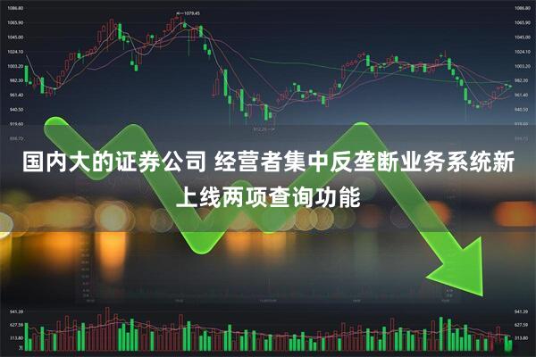 国内大的证券公司 经营者集中反垄断业务系统新上线两项查询功能