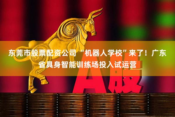 东莞市股票配资公司 “机器人学校”来了！广东省具身智能训练场投入试运营